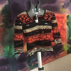 Vintage/retro ?? Angelica-Val crop top sweater size S punk style some damage